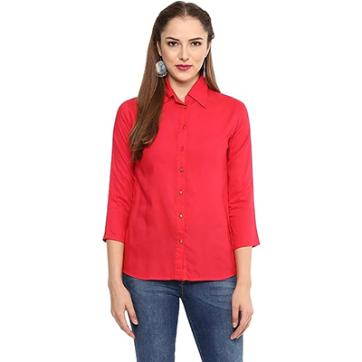 Lilly Kelly Ladies Red 3/4 Blouse